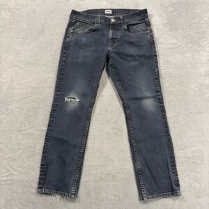Hudson Straight Jeans Men 34 Dark Blue Byron Denim